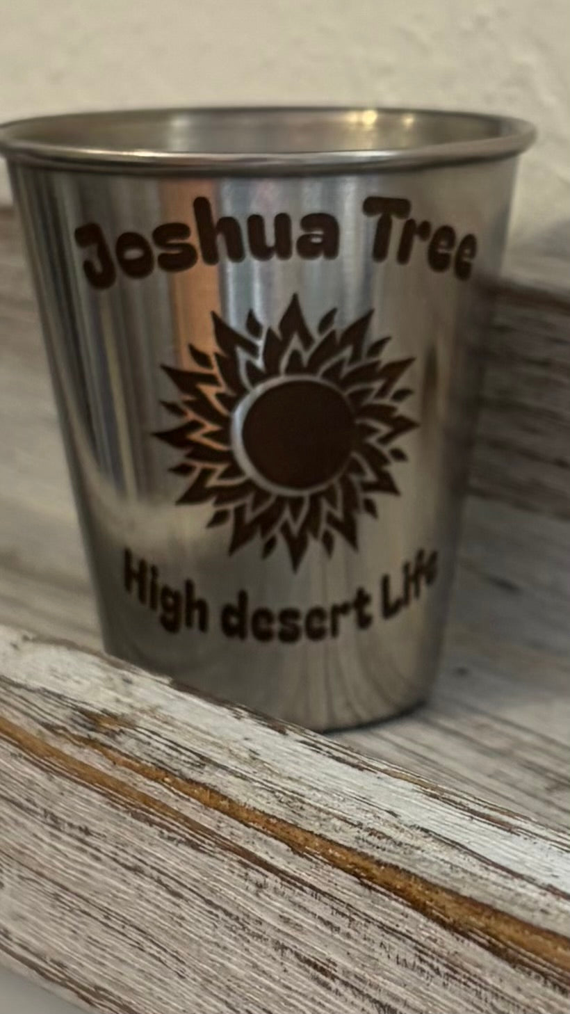 Joshua Tree Metal Shot Glasses – Original Laser-Engraved Designs