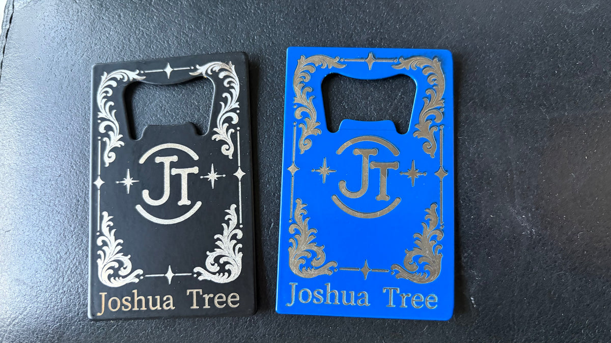 Joshua Tree Wallet-Size Stainless Steel Bottle Openers – Original Laser-Engraved Designs